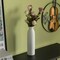 Uniquewise Contemporary White Cylinder Shaped Ceramic Table Flower Vase Holder, 12 Inch QI004364.L - alternate 7
